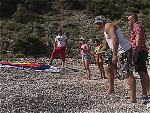 naughty group lovemaking tournament on the beach part 1